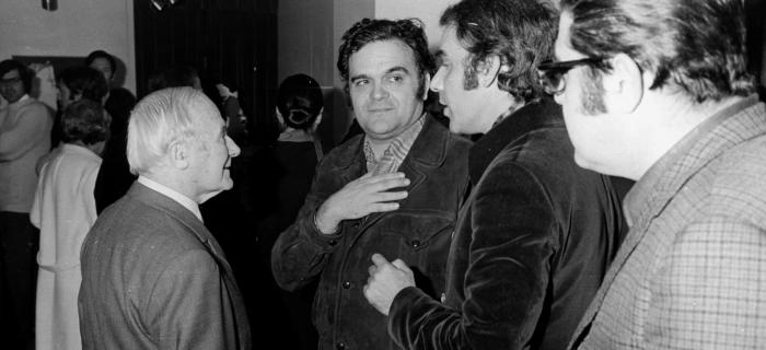Guinovart amb Miró en una inauguració a Palma Mallorca 1970. Fotògraf Torelló