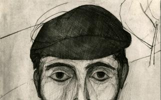 1951. Homenatge a Miguel Hernández. Dibuix en tinta xina sobre paper 30 x20 cm. Col·lecció particular (Privat)