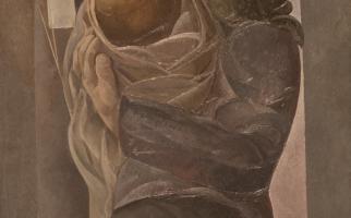 1952, Maternitat. Oli sobre fusta 157x53x3cm. Col. particular (Privat)